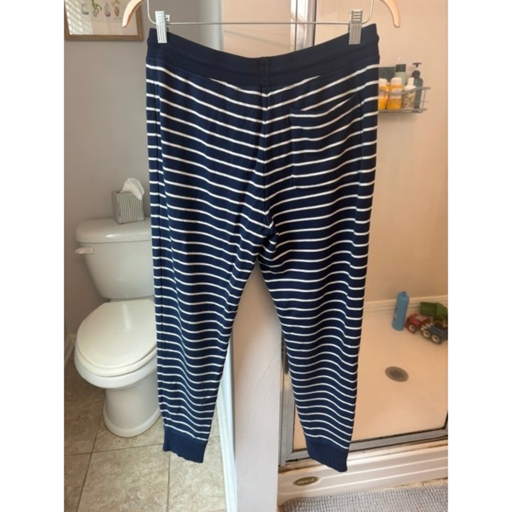 Vineyard Vines Navy Blue White Striped‎ Jogger Sweatpants Womens Medium RN134578
